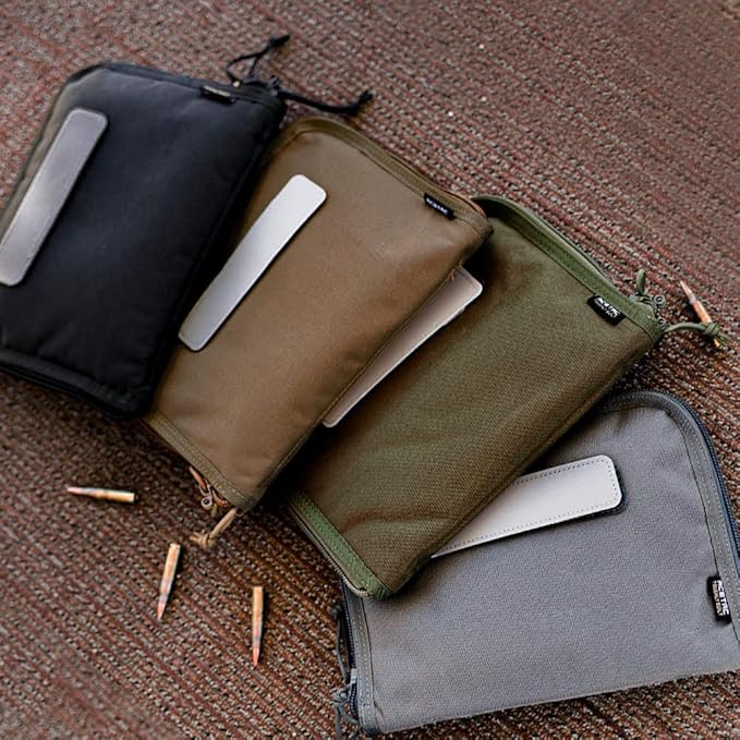 ACETAC [3-Pack Tactical Handgun Case Pistol Storage with Reflective Patch Universal CCW Holster Wrap Hook and Loop Mag Panel (Coyote Brown)