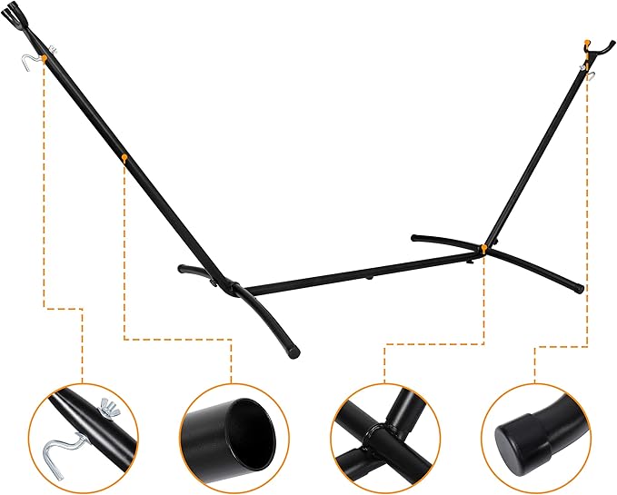 LEMY 9FT Hammock Stand with Carrying Case for Camping Garden Space Saving