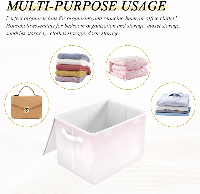 Gradients Storage Box with Lid Foldable Room Storage Bins with Lids for Storage for Office Supplies Home Decor