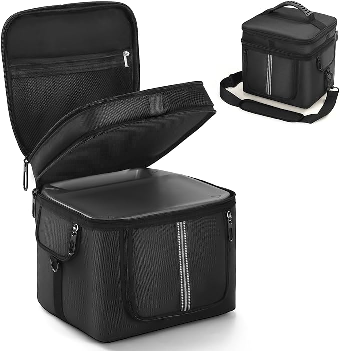 Carrying Case Compatible with ECOFLOW Portable Power Station River 2 Max 500 499Wh LiFePO4 Generator Protective Shoulder Storage Bag Cover with Pocket for Outdoor Travel Camping Charging