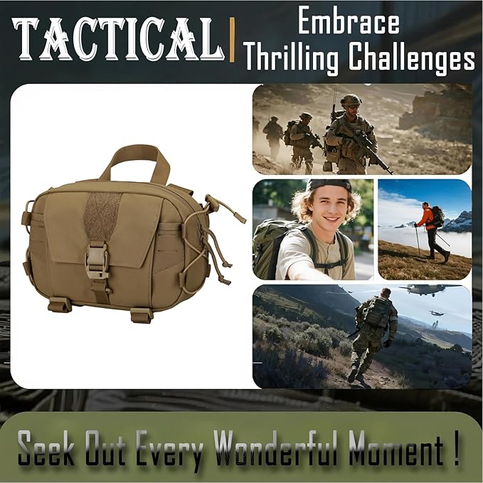 Tactical Molle Admin Pouch Compact Utility EDC Tool Bag with Shoulder Strap Nylon Belt Waist Bag for Tactical Accessories