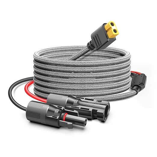 Solar Connector to XT60 Adapter Extension Cable Solar Panel 60W 110W 160W 220W 400W Compatible with Anker Powerhouse ECOFLOW River Delta Rockpals Solar Generator 11Ft