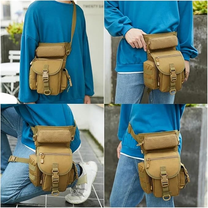 Tactical Drop Leg Bag Tool Fanny Thigh Pack Leg Rig Military Motorcycle Camera Utility Pouch(ACU)