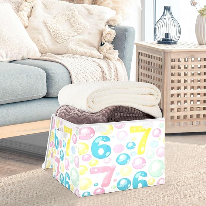 Storage Bins With Lid Stackable Fabric Closet Organizer Clothing Storage Large Boxes For Closet Shelves Bedroom Bubble Style 67