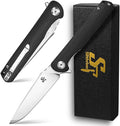 Sitivien ST101 Folding Knife D2 Steel Blade+G10 Handle Tool Knife EDC Pocket Knife for Outdoor Camping Hunting Survival (Black)