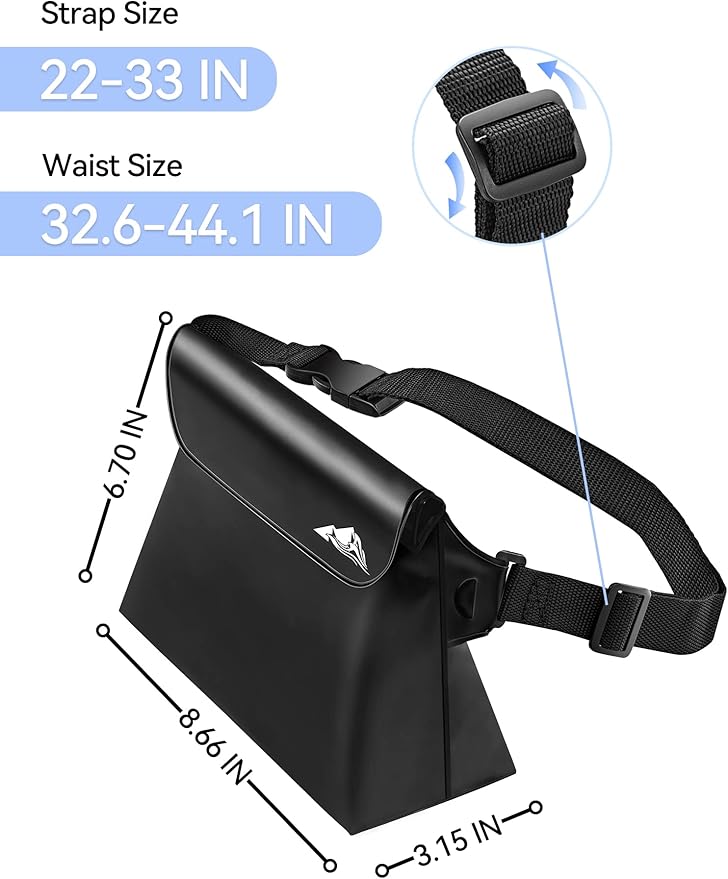 HEETA 2-Pack Waterproof Fanny Pack Waterproof Pouch Dry Bag for Phone (Black &amp Grey) Bundled with Self Inflating Sleeping Pad with Electric Pump 4 Ultra Thick Memory Foam Camping Mattress