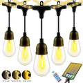 63FT Solar String Lights Outdoor Waterproof with USB Port &amp Remote Control Solar Patio Lights Long Last for 20+Hrs Dimmable Solar Power LED Shatterproof Bulbs solar lights for Camping Backyard Gar