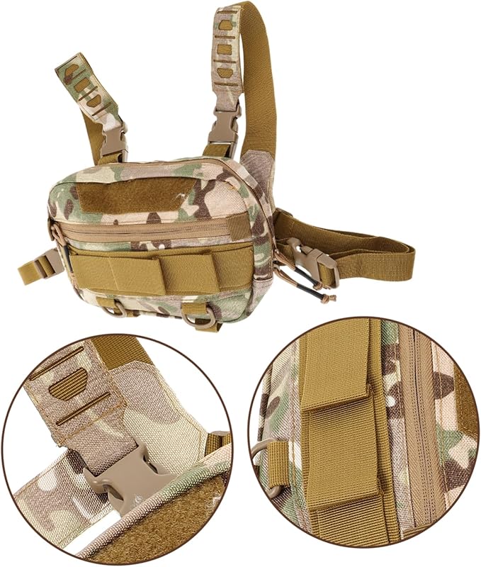 Zerodeko Chest Fanny Pack for Men Multifunctional Outdoor Bag Storage Pockets for Hiking Running
