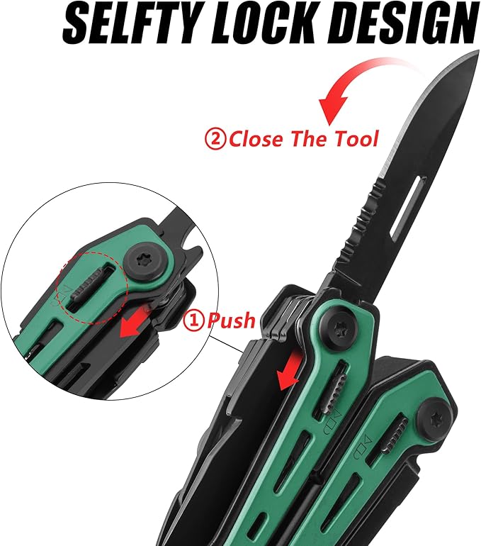 FLISSA 16-in-1 Multi Tool Pliers and FLISSA Mini Folding Pocket Knife