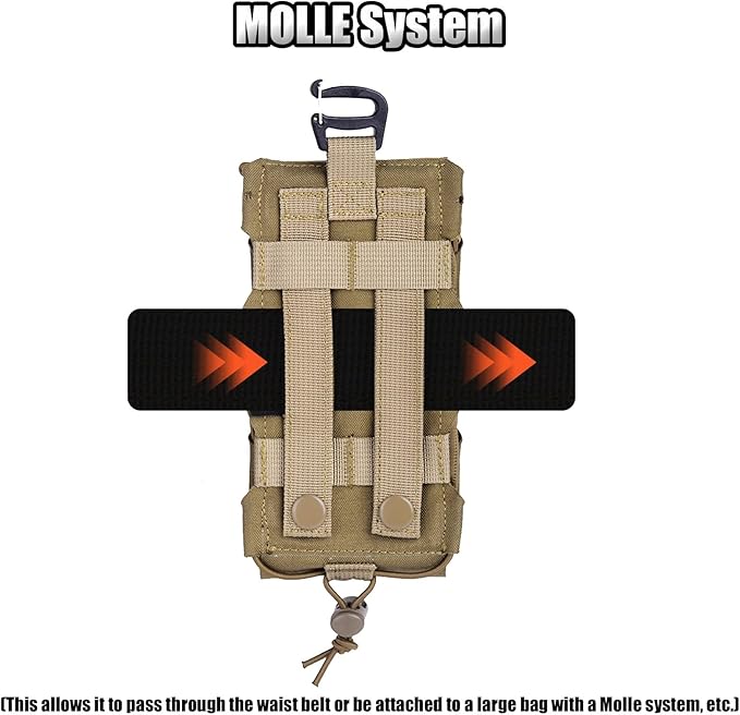 Tactical Molle Pouch Outdoor Mobile Phone Storage Bag Waterproof EDC Waist Bag for Phone Pen Sport Trail Running Hiking