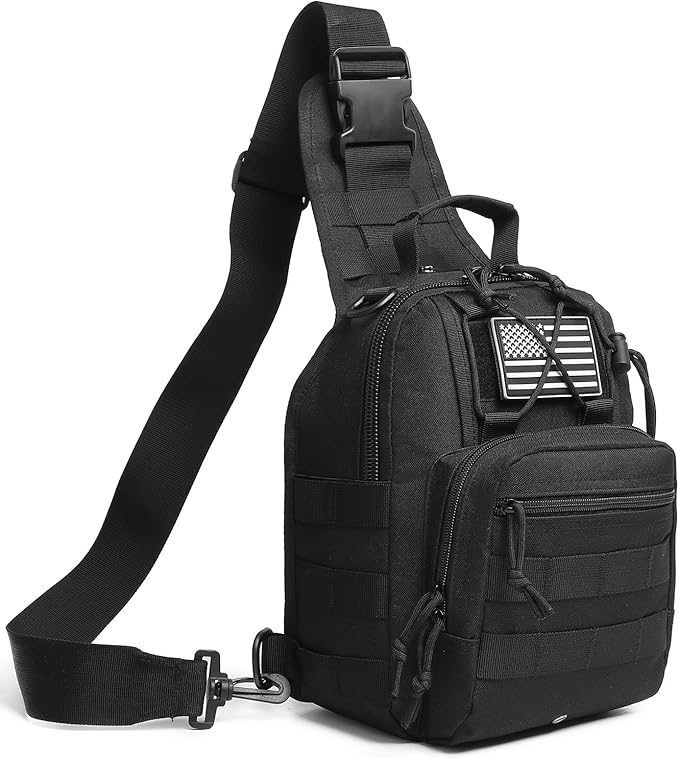 ATBP Small Tactical Sling Bag for Men with Holster Military EDC Shoulder Bag CCW Crossbody Bag 7 Liters