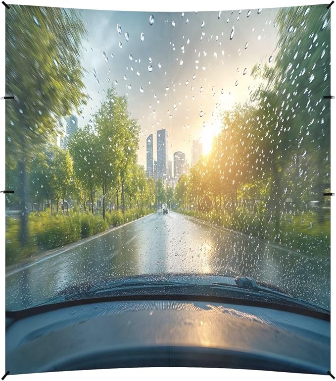 Car Window Outside Rainy Landscape Beach Tent Sun Shelter Set UPF50+ UV Protection 10.5 x 9.19 FT Camping Shade Canopy with Sandbags Sand Anchors Carrying Bag and Others
