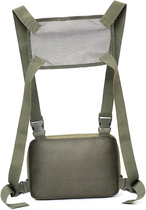 Healeved Men's Tactical Chest Bag Multi-Functional Outdoor Storage Pack Lightweight Waterproof Climbing Bag Phone Holder for Hiking and Cycling