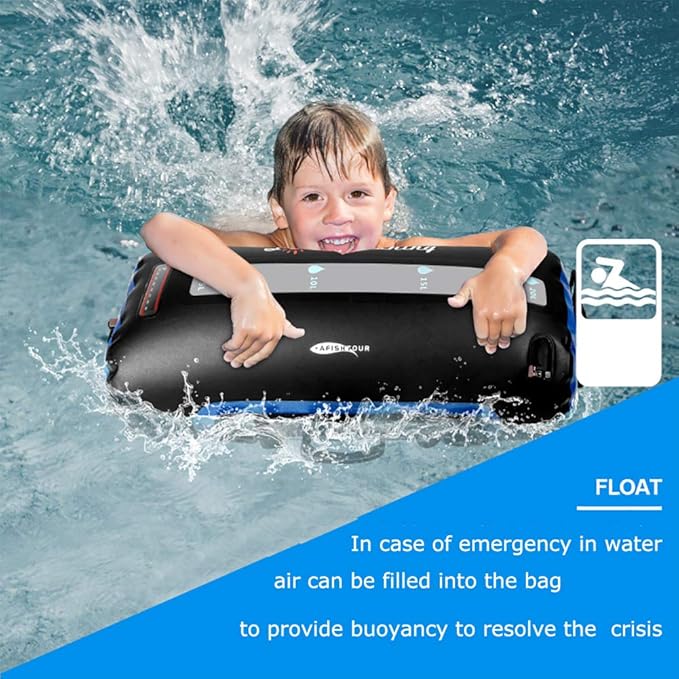 Portable Camping Outdoor Shower Bag BPA-Free 5 Gallons/20L Solar Heating Camp Leak Proof Shower Bag with Thermometer High Pressure Foot Pump kit for Camping Road Travel