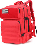 Military Tactical Backpack for Men and Women 45L Large Rucksack Army 3 Day Assault Pack Molle Backpacks (Red)