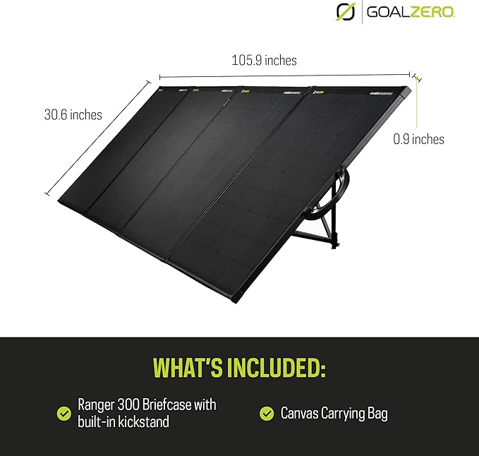 Goal Zero Ranger 300 Briefcase Solar Panels Portable 300-Watt Solar Panels Flexible Solar Panel for Outdoor Charging Station