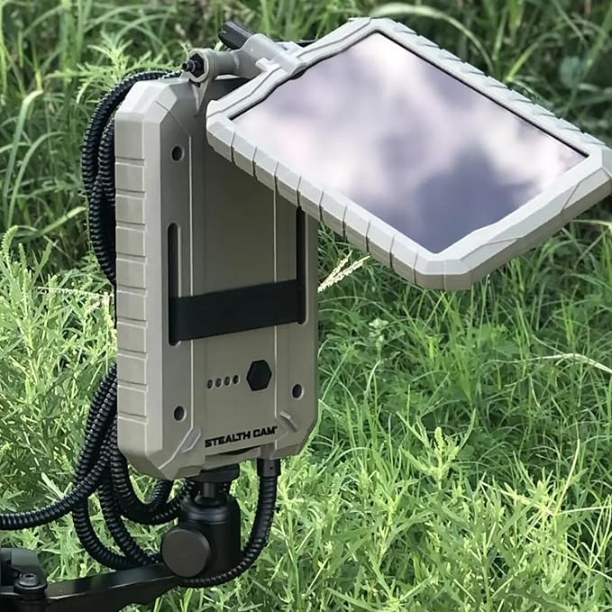 Stealth Cam Sol-Pak 3000mAh Solar Battery Pack with Adjustable T-Swivel Brackets Durable ABS Housing and LED Battery Indicator (2-Pack)