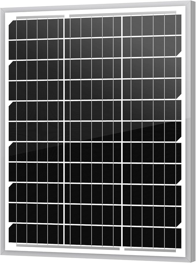 Newpowa 20W 12V Solar Panel Monocrystalline PV Module Designed for 12V Off Grid System RV Boat Camper Trailer Gate Opener