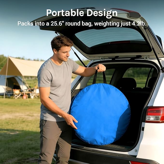 Wolfwise Pop Up Shower Tent for Camping Portable Instant Changing Tent with Ventilation Window &amp Carry Bag Privacy Bathroom Toilet for Beach &amp Outdoor Width 47  Height 83  Blue