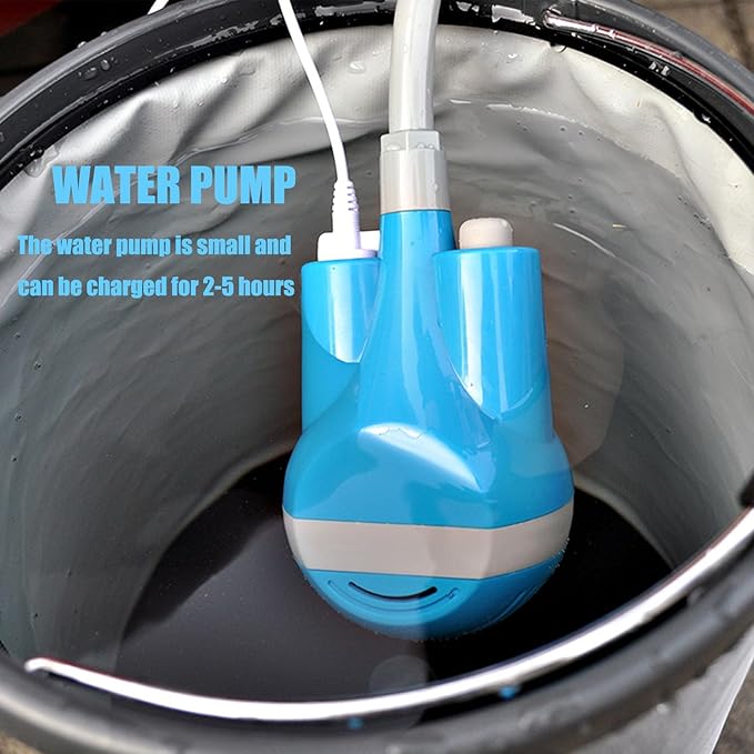 Z/bluePortable Outdoor ShowerHandheld Shower HeadSmall and LightEasy to CarrySimple to UseSuitable for Outdoor Camping ShowerPet WashingCleaning Basket
