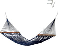 Hatteras Hammocks Small Navy DuraCord Rope Hammock – 11 ft. x 45 in. 450 lb Capacity Cumaru Spreader Bar Zinc-Plated Hardware Handcrafted in The USA