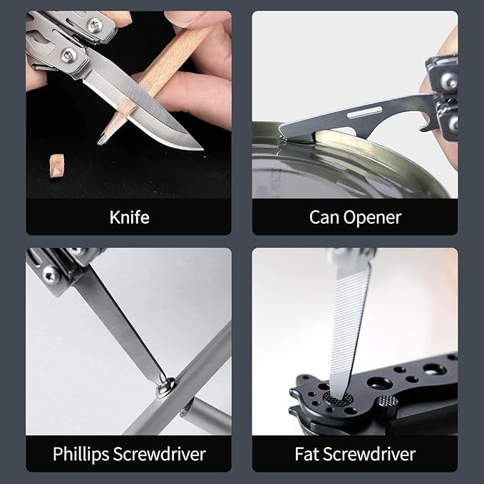 Nextool EDC Keychain Multitool 10 in 1 Mini Pocket Knife Multi Tool with Needlenose Pliers Scissors Mini Useful Cool Gadgets for Men Father's Day Gifts from Daughter-Sliver