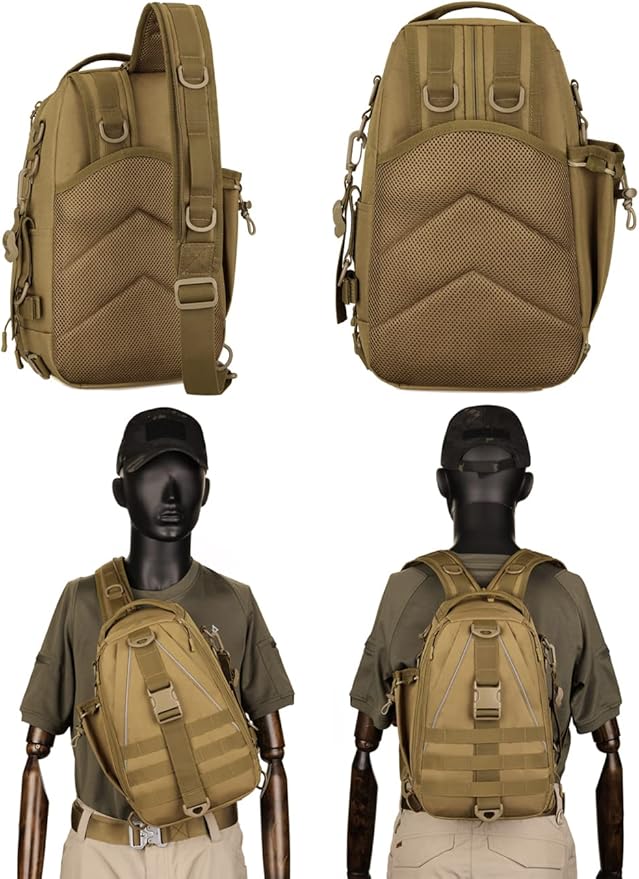 Tactical Daypack Molle Sling Bag for Men Chest Pack Molle Backpack Bug Out Bag