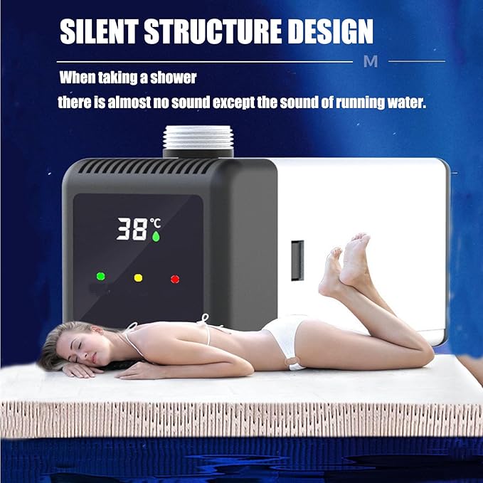 Charging [no thermometer]Portable Outdoor Shower 6000 mAh Pure Copper Brushless Motor Pump Outdoor Camping Shower Good Quiet Effect Suitable for Camping and Travel
