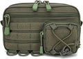 Tactical Molle Horizontal Admin Pouch with Front Drawstring Pocket Modular Pouch Utility Organizer Bag Outdoor Waist Bag