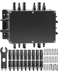 GMURA 8 String Solar PV Combiner Box IP68 Waterproof Circuit Breaker Box with 30A Fuse &amp Install Screws &amp Wrench for RV Roof On/Off Grid Solar Panel System 8 in 1 Out