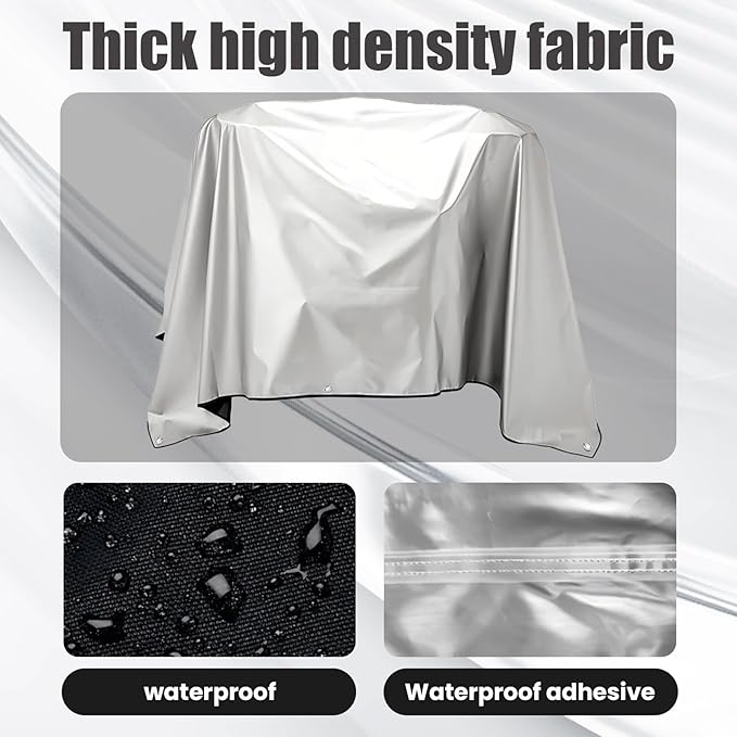 Jumbo Machine Cover - Breathable Rust Preventing Water &amp Dust Proof Tear Resistant Silver (Silver+Black 72.83*57.87)