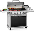 Sophia &amp William 6-Burner Propane Gas BBQ Grill with Side Burner &amp Porcelain-Enameled Cast Iron Grates Gas Grill Griddle Combo for Outdoor Cooking Barbecue Events 740 SQ.IN. Cooking Area B