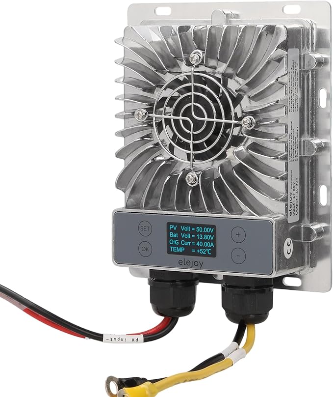 40A MPPT Solar Charge Controller 600W12V/24V Auto LCD Display 99.5% Efficient IP65 Waterproof for Lead Acid/Lithium/LiFePO4 Battery RV Boat Off-Grid Solar Panel Regulator