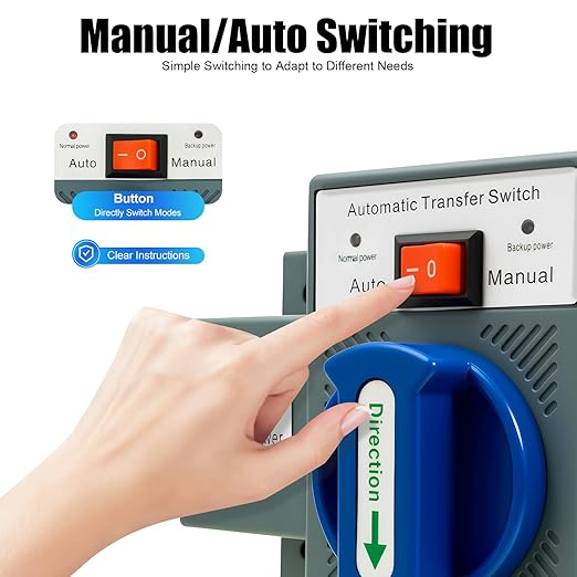 Dual Power Automatic Transfer Switch 2P 63A ATS Dual Power Generator Changeover Switch 110V Mini Electrical Selector Switches