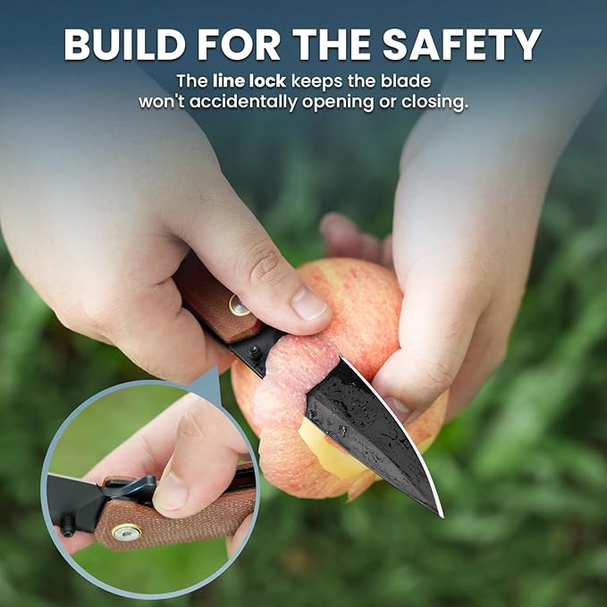 Pocket Knife For Men Folding Pocket Knife With 3.77 Sandvik 14C28N Blade &amp Micarta Handle Flipper Knife With 2-way Assisted Opening EDC Knife With Deep Pocket Clip For Hunting Camping