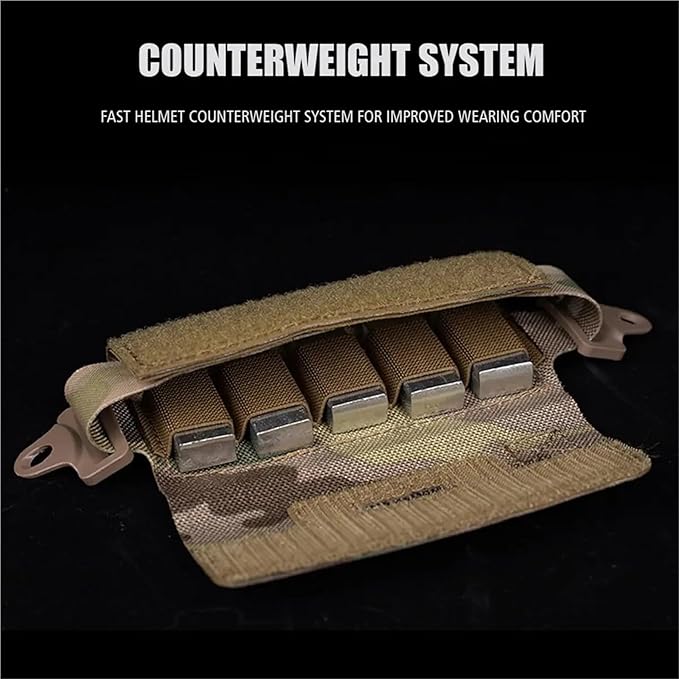 Tactical Helmet Counterbalance Weight Bag NVG Counterweight Pouch with Five Counter Blocks for Fast Airsoft Paintball Helmet