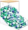 JYPS Laundry Pods Container Acrylic Dishwasher Pods Holder w/ 2 Lids Dispenser For Powder Dryer Balls Beads Soap Organizer For Room Desktop / Wall Mount Snack Candy Organization Storage