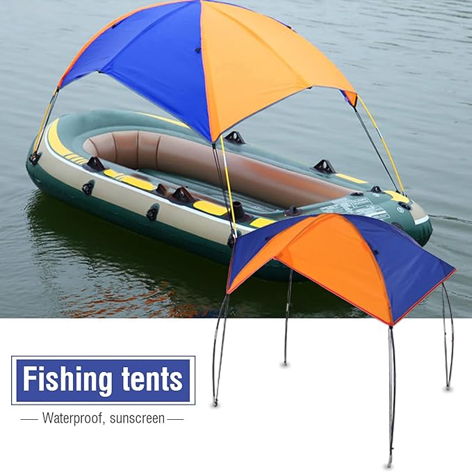 RiToEasysports 2‑4 Persons Kayak Awning CanopyBoat Sun Shade Shelter Sailboat Awning Cover for Camping Fishing
