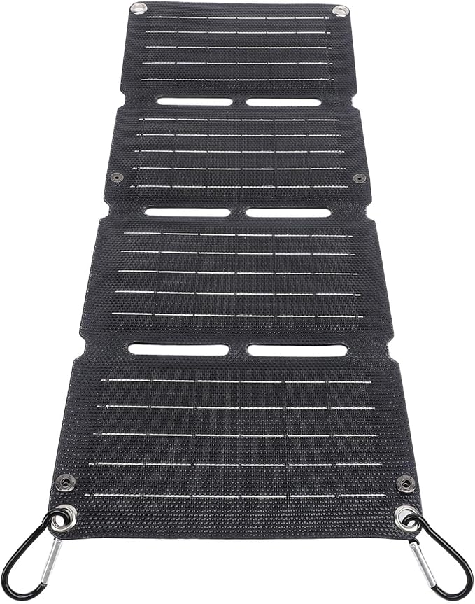 40W Foldable Solar Panel Charger Portable Power Emergency Renewable Energy Charger Photovoltaic Efficiency IP67 Waterproof with 5V USB for Outdoor Phones Pads Camping Banks Hiking Backpacking