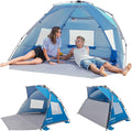 KingCamp Beach Tent Pop Up Shade 10s Easy Set Up Portable Beach Canopy Tent Sun Shelter for 3-4 Person Lightweight Instant Tent with Extendable Floor Beach Outdoor Camping Picnic