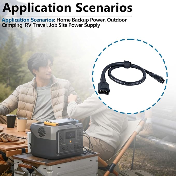 XT150 Extra Battery Connection Cable | Compatible with EcoFlow Delta 2/2 Max/Max/3/3 Plus/3 1500 &amp Wave 2/3 | (Not for Delta Pro 3/Pro/Ultra/3 Max) | 39.37in/1m