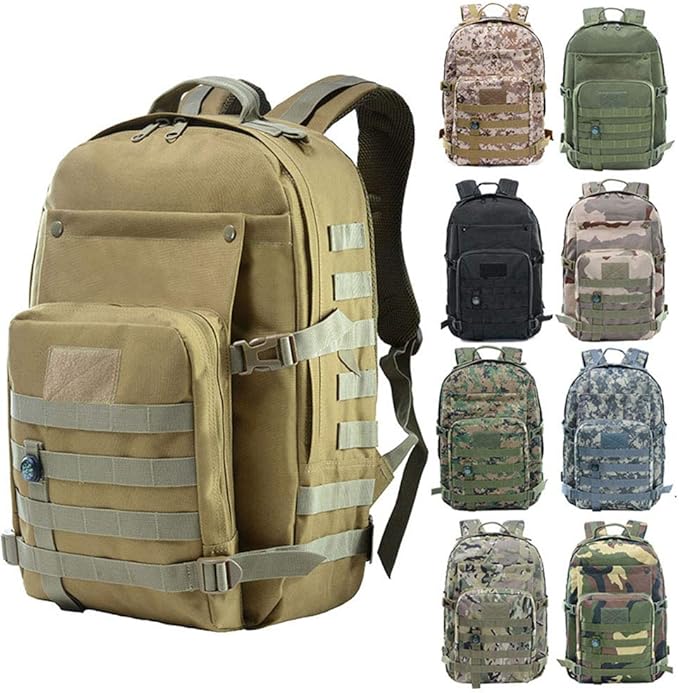 Outdoor Sports Pack Hiking Bag Tactical Rucksack Camo Knapsack Combat Camouflage Tactical 40L Molle Backpack