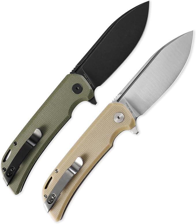 Petrified fish PFB05 Tunny Folding Knife3.86 14C28N Steel Satin Blade G10 Handle Folding knife for EDC Camping Outdoor (White Satin)