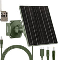 10W Solar Panel with 10400mAh Battery 6V/12V Adjustable Output for Trail Cameras USB-C &amp DC Plugs IP66 Waterproof 360° Adjustable Mount for Cellular &amp Wildlife Cameras