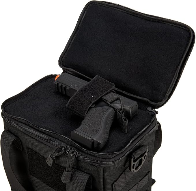 Lancer Tactical Nylon Pistol Range Bag (Color: Black)