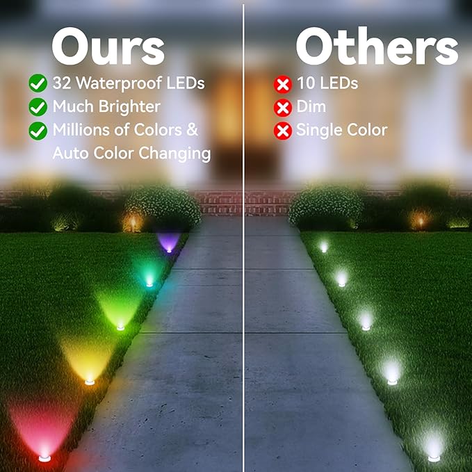 Smart Outdoor Christmas Lights 36 LED 54 Scene Modes IP68 Waterproof Compatible with Alexa &amp Google Assistant (52 Ft)
