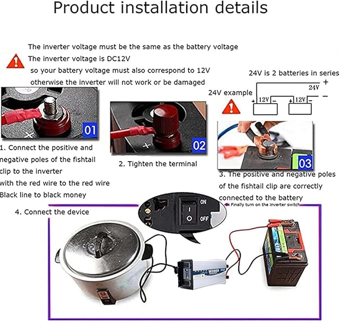 6000W 8000W 10000W 12000W Pure Sine Wave Inverter 12V/24V/48V/60V/72V DC to 110V/220V AC Power Inverter Voltage Converter Transformer for HomeRVTruckOff-Grid Solar~/