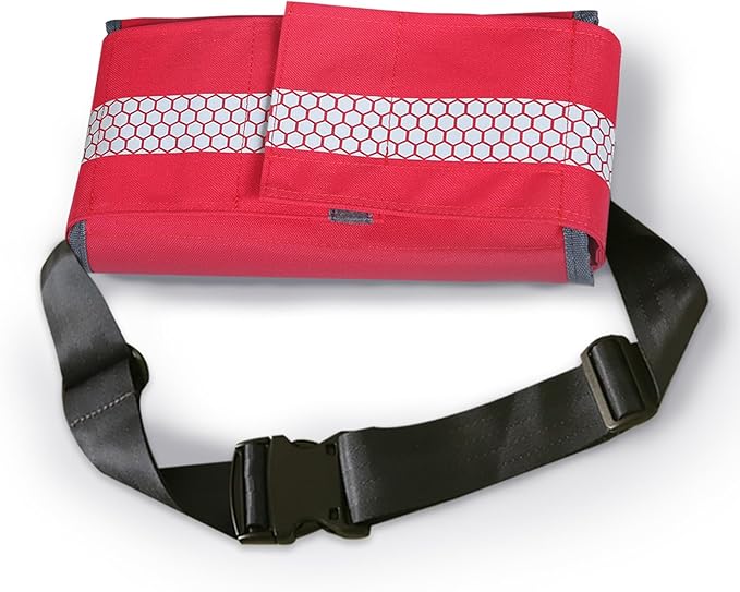Empty First Aid Waist Bag Molle Medical Pouch with Belt EMS Fanny Pack with Three-piece SystemIFAK Medical Bag for CampingHiking or Traveling (Red)