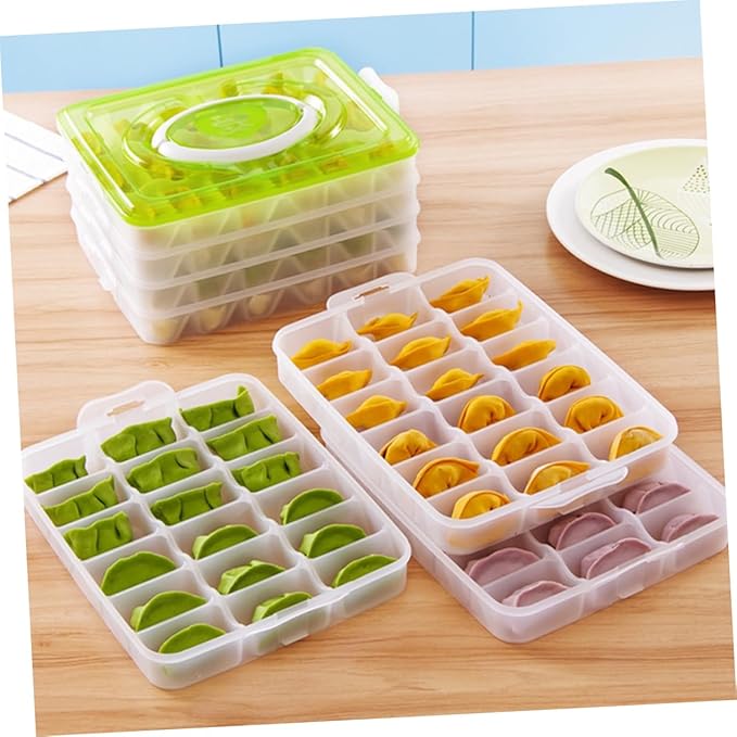 Ciieeo Portable Dumpling Storage Large 18-Compartment Freezer Organizer Stackable Container for Fridge Plastic for Meal Prep and Freezing Dumplings