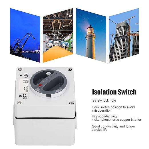Outdoor Power Isolator - 500V On-Off Switch with Rotary Control Socket and Accessories (3P40A)